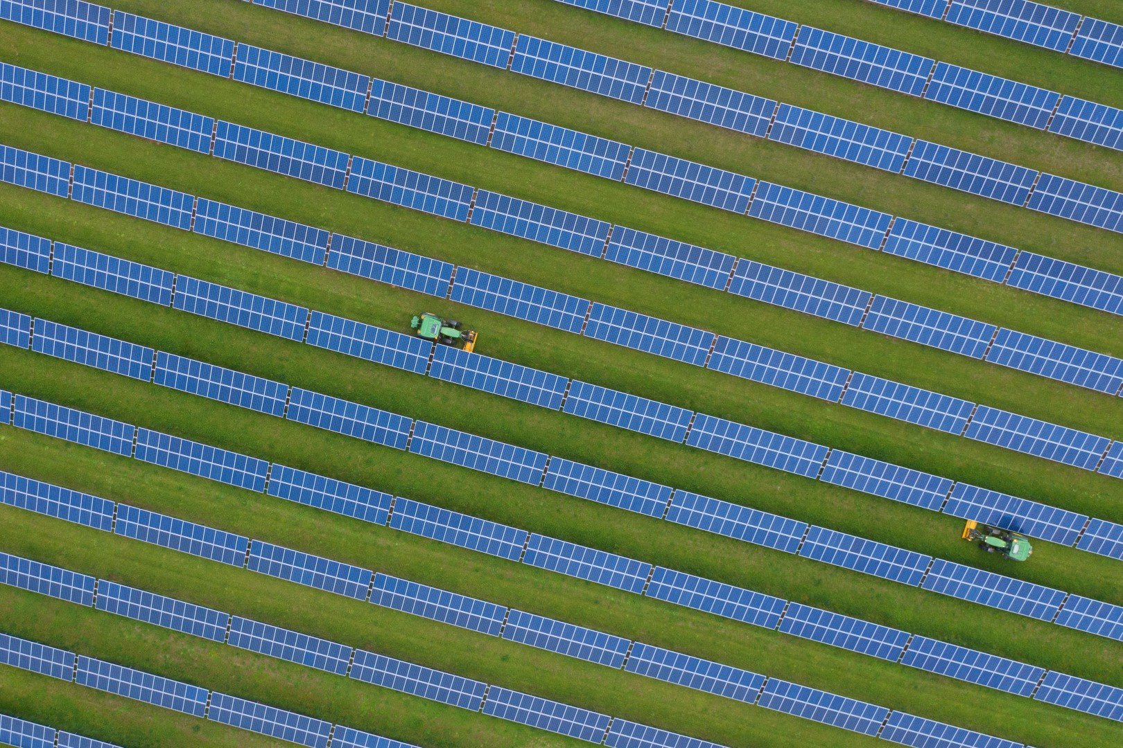 Aerial image of solar panel farm
