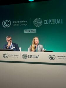Alyssa Edwards speaking at COP28