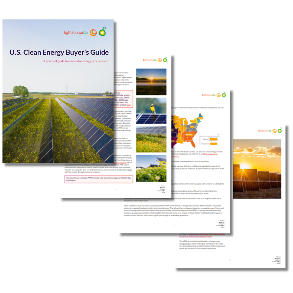 Preview of U.S. Clean Energy Buyers Guide eBook.