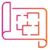 Blueprint or floor plan icon