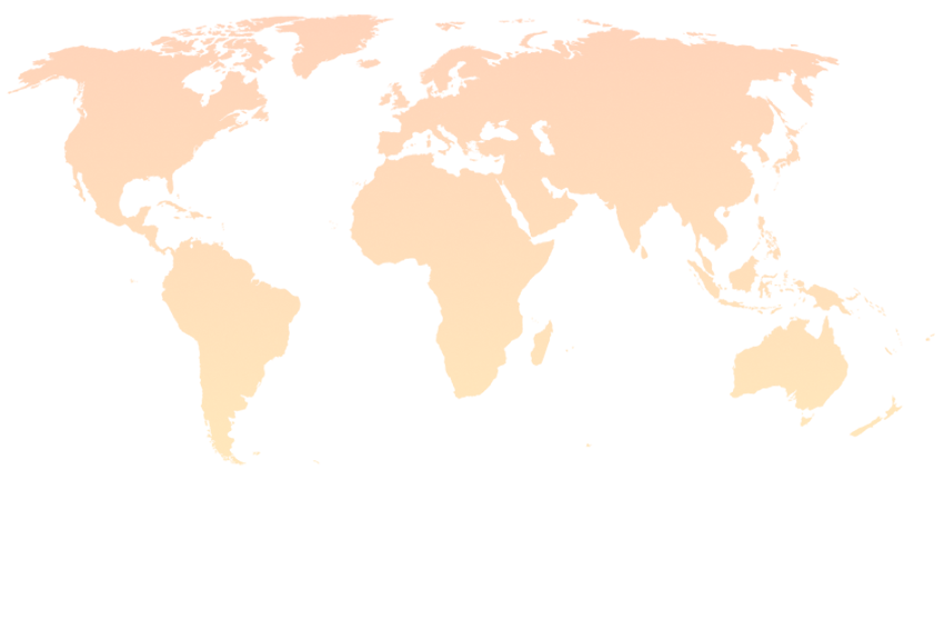 world map in orange gradient