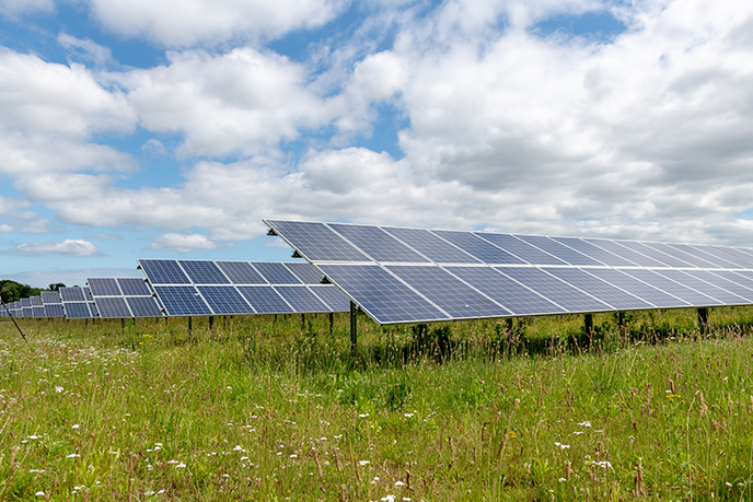 Solar panels on site